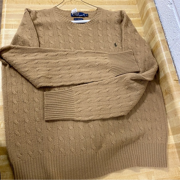 Polo Ralph Lauren Lambswool Sweater Tan XL - Picture 8 of 9